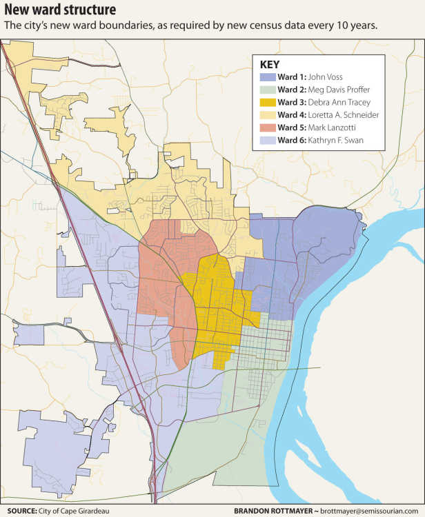 Cape Girardeau Zoning Map Local News: Schneider, Lanzotti To Seek Re-Election To Cape Girardeau City  Council; Tracy Won't (10/2/11) | Southeast Missourian Newspaper, Cape  Girardeau, Mo