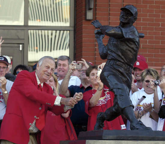 Stan Musial Statue and Busch Stadium, 1985